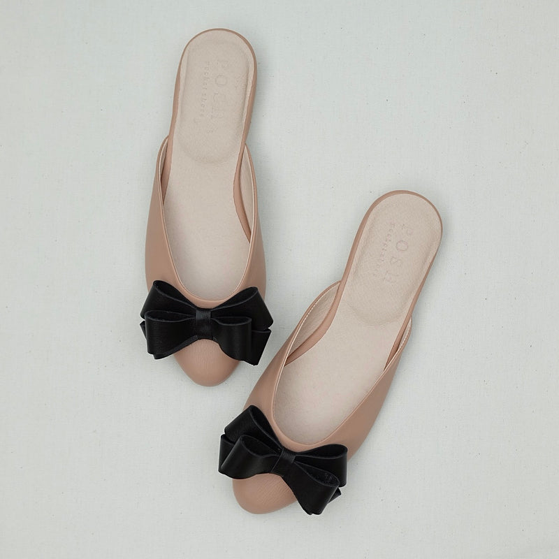 Mia with Bow in Peach Nude & Black (Pre-Order)