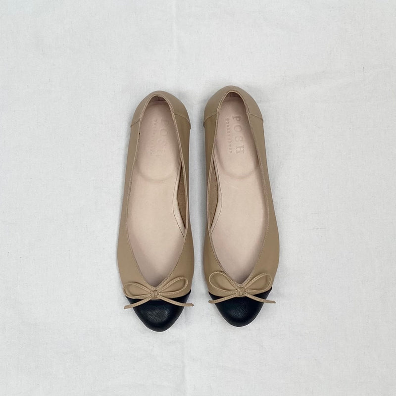 Erin Beige / Black in Genuine Leather (On-hand)