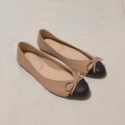 Erin Peach Nude / Black in Genuine Leather (On-hand)